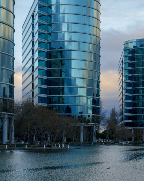 enterprise buildings on lake