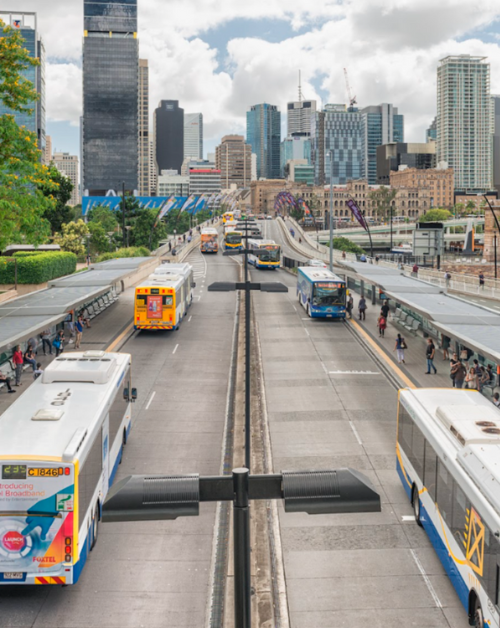 image of sydney's buses at bus station